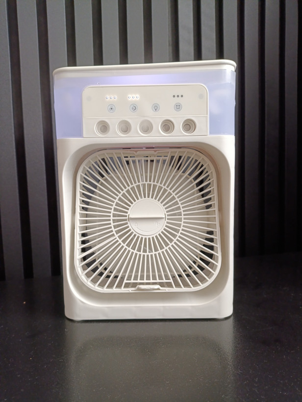پنکه رومیزی کولر کوچک چندکاره مدل Air Cooler Fan با مهپاش و تولید بخار سرد ۳ حالته و ۵ حالته – خنککننده و مرطوبکننده هوا
