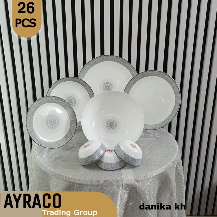 سرویس آکروپال 26 پارچه طرح دانیکا خاکستری برند دینو