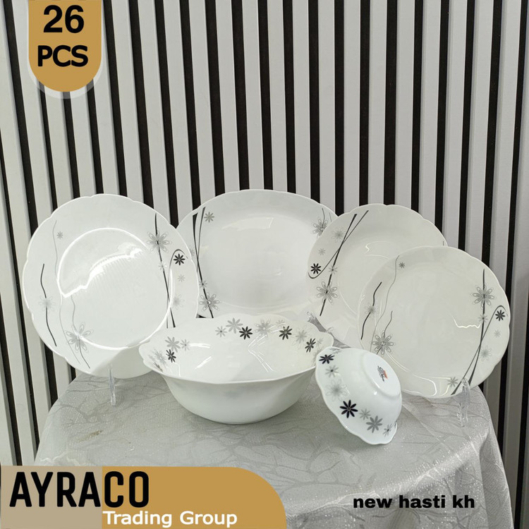 سرویس آکروپال 26 پارچه طرح نیو هستی قالب گنگرهای | سرویس غذاخوری شیک و مقاوم