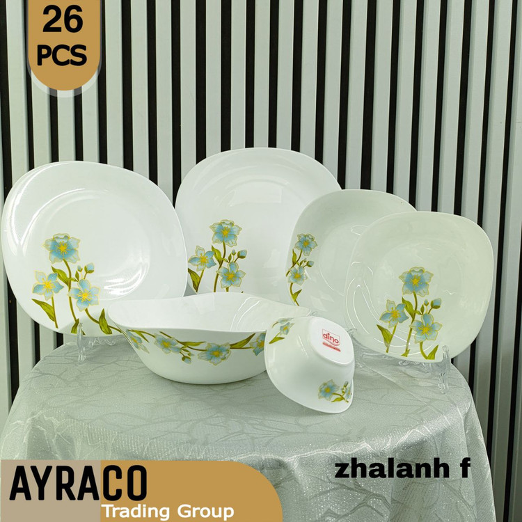 سرویس آکروپال 26 پارچه ژلانه فیروزهای مربع