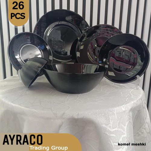 سرویس غذاخوری ۲۶ پارچه مشکی قالب گرد