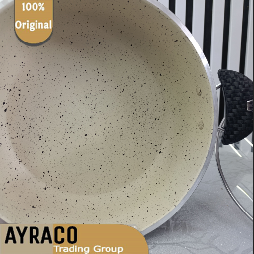 تابه گرانیتی برند زرفام سایز 28 ( Zarfam ) با درب پیرکس