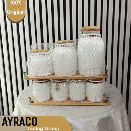 سرویس ۷ پارچه پا سماوری رنگ سفید