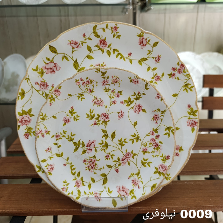 سرویس آرکوپال 26 پارچه طرح 0009 طلایی قالب نیلوفری برند آیرا اپال (کارخانه مقصود)