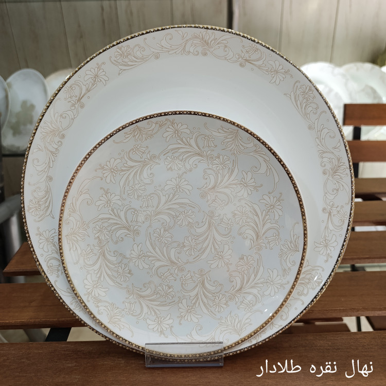 سرویس آرکوپال 26 پارچه طرح نهال نقره ای قالب گرد برند آیرا اپال (کارخانه مقصود)