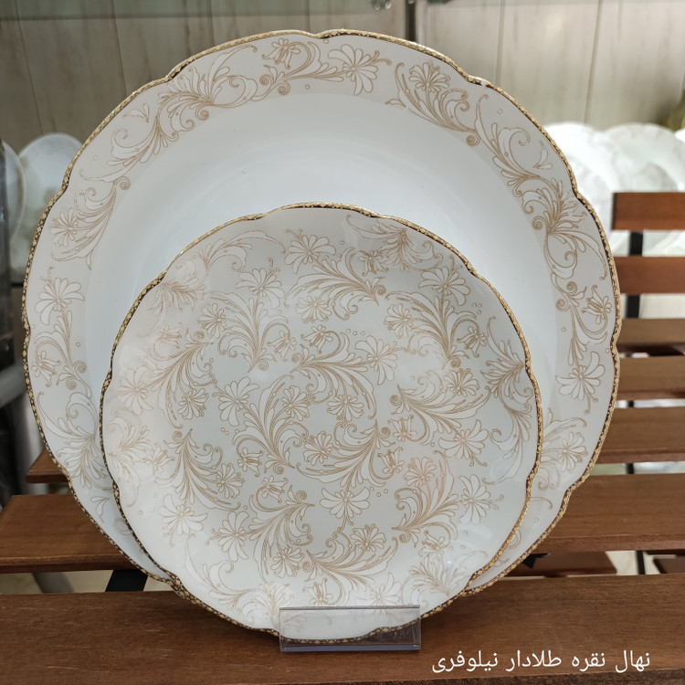 سرویس آرکوپال 26 پارچه طرح نهال نقره ای قالب نیلوفری برند آیرا اپال (کارخانه مقصود)