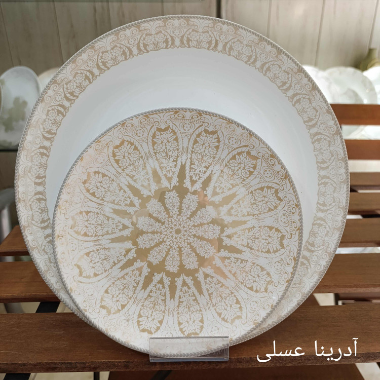 سرویس آرکوپال 26 پارچه طرح آدرینا عسلی برند آیرا اپال (کارخانه مقصود)