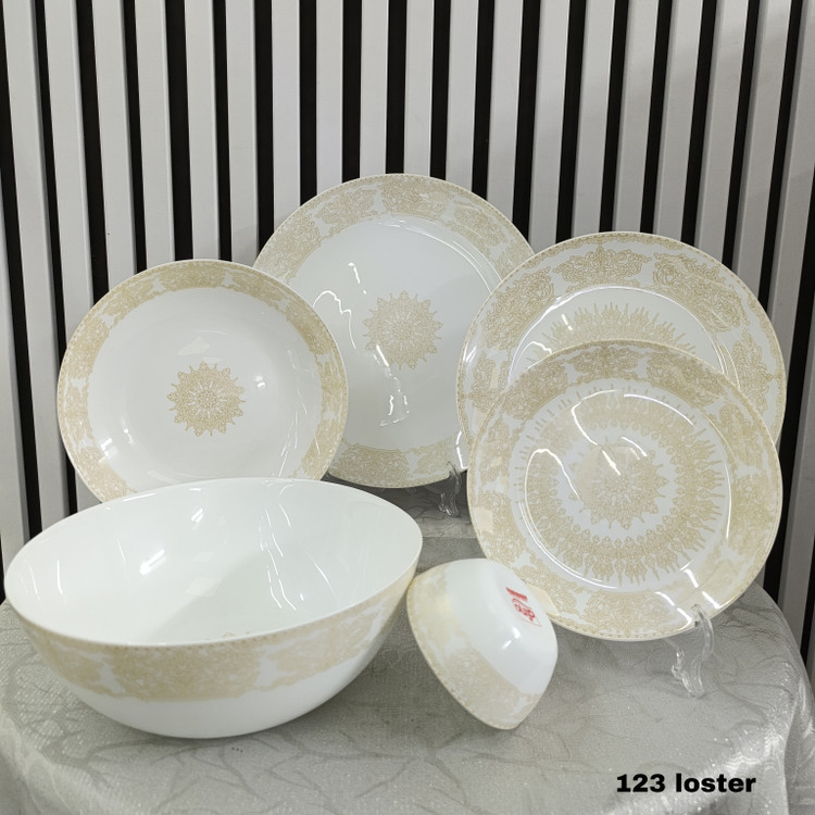 سرویس آرکوپال ۲۶ پارچه کف گل طرح 123 لوستر قالب گرد