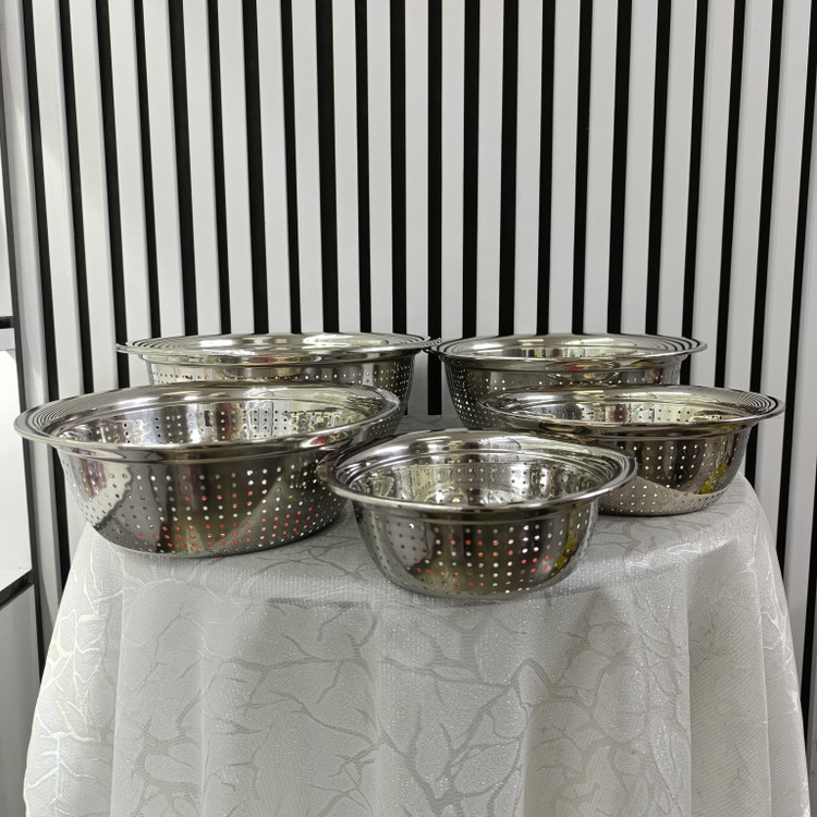 سرویس 10 پارچه آبکش و لگن استیل یونایتد